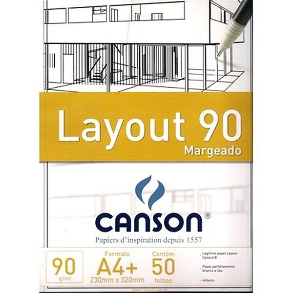 PAPEL UNID LAYOUT A4 C/ MARGEM CANSON 90G