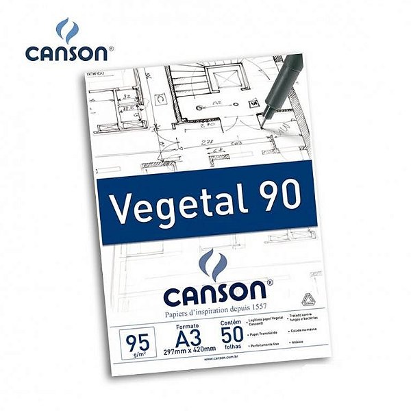 PAPEL UNID VEGETAL A3 CANSON  - 90G