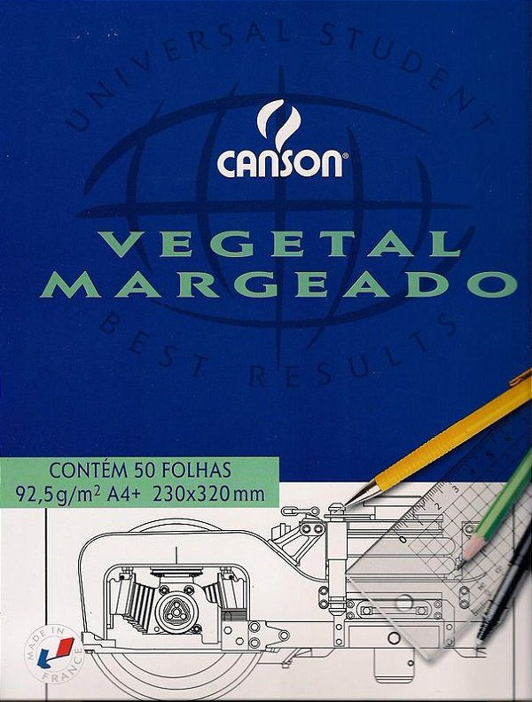 PAPEL UNID VEGETAL A4 C/ MARGEM CANSON - 90G
