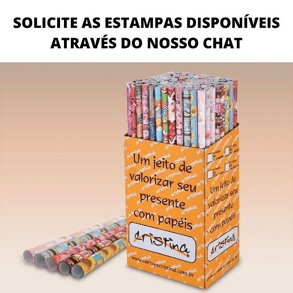 PAPEL DE PRESENTE COM ESTAMPAS DIVERSAS