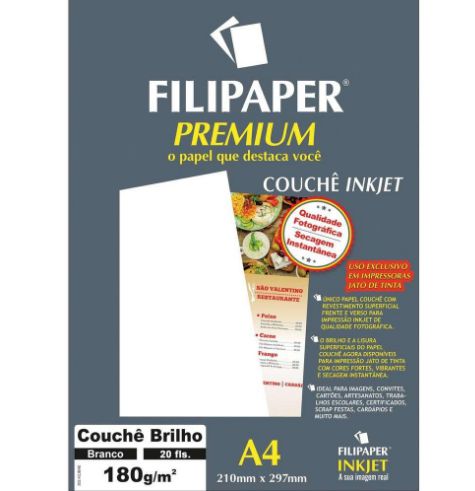 PAPEL UNID A4 COUCHE BRANCO PREMIUM 180G (POR UNIDADE)