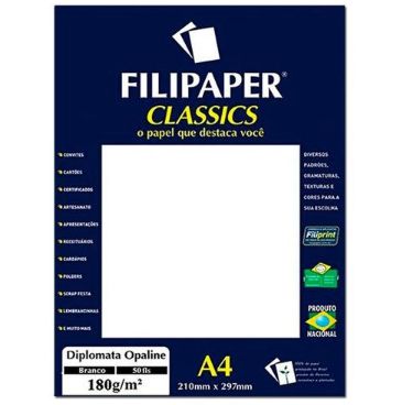 PAPEL UNID A4 DIPLOMATA OPALINE BRANCO 180G