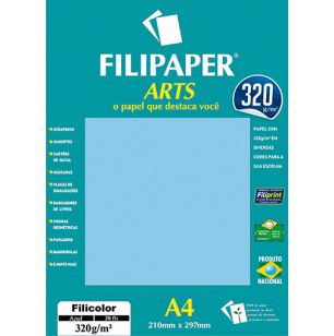 PAPEL UNID A4 FILICOLOR AZUL CLARO 320G (POR UNIDADE)