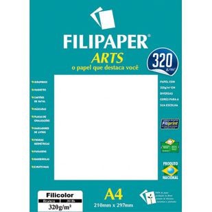 PAPEL UNID A4 FILICOLOR BRANCO 320G (POR UNIDADE)
