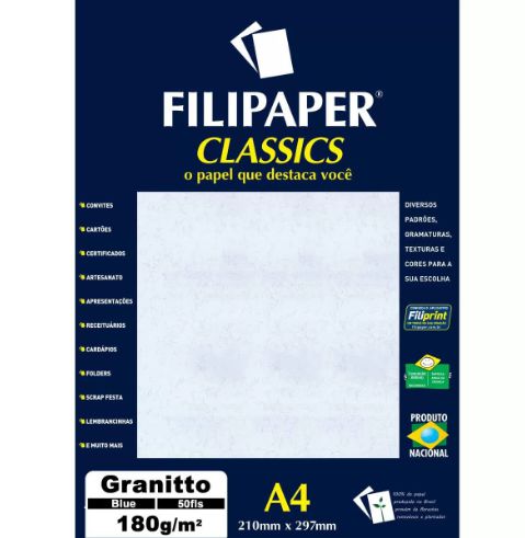 PAPEL UNID A4 GRANITO BLUE 180G (POR UNIDADE)