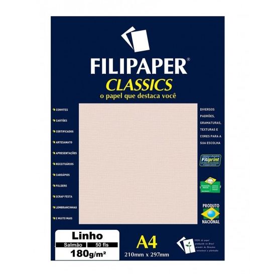 PAPEL UNID A4 LINHO SALMAO 180G (POR UNIDADE)
