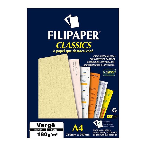 PAPEL UNID A4 VERGE MARFIM 180G (POR UNIDADE)