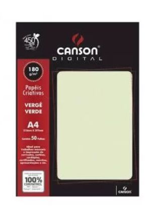 PAPEL UNID A4 VERGE VERDE 180G (POR UNIDADE)