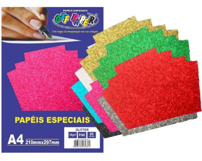 PAPEL UNID GLITTER A4 180GR
