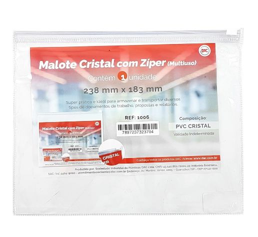 PASTA MALOTE ZIPLOCK G 310X201MM DAC - CRISTAL
