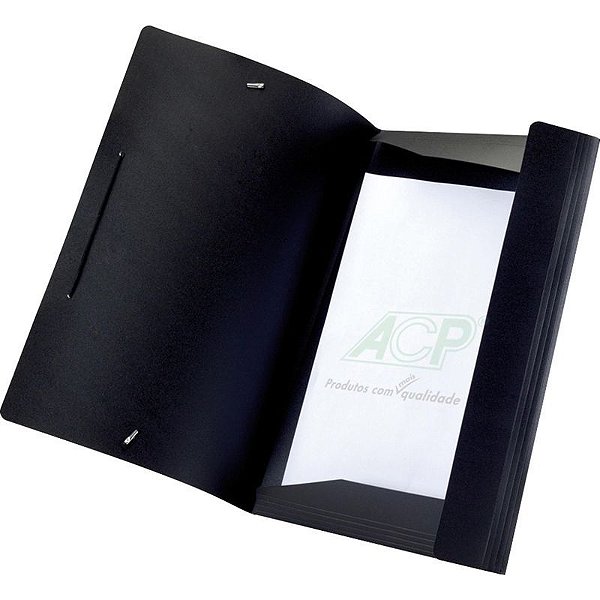 PASTA ACP A4 BLACK PLAST FOSCA - PRETA 4021