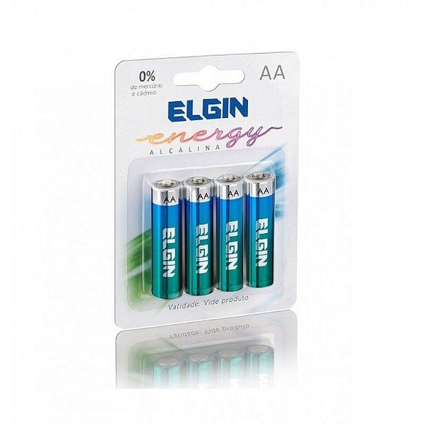 PILHA ELGIN ALCALINA AA - C/4 UNIDADES