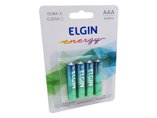 PILHA ELGIN ALCALINA AAA LR03 - 1.5V C/4 PILHAS