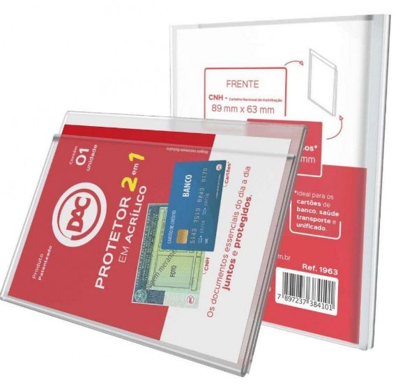 PROTETOR P/ CARTAO E CRACHA 55X88MM - DAC