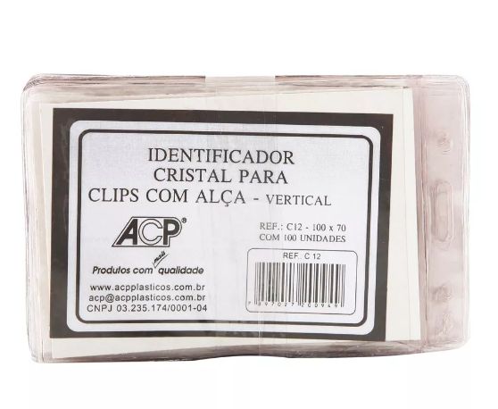 PROTETOR P/ CRACHA VERTICAL 100X70 - C/PRES C-12