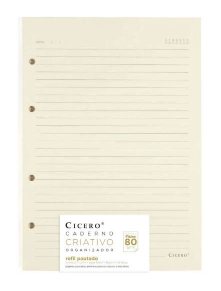 REFIL CICERO CADERNO CRIATIVO POLEN PAUTADO 17X24