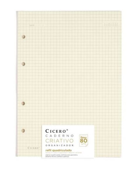 REFIL CICERO CADERNO CRIATIVO POLEN QUADRICULADO 17X24