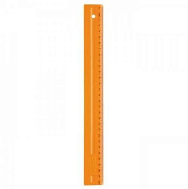REGUA PLASTICA 30CM LARANJA - DELLO