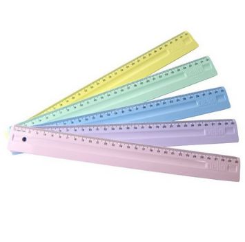 REGUA PLASTICA 30CM PASTEL CORES - DELLO