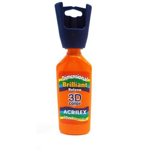 TINTA RELEVO 3D ACRILEX 35ML - LARANJA 517