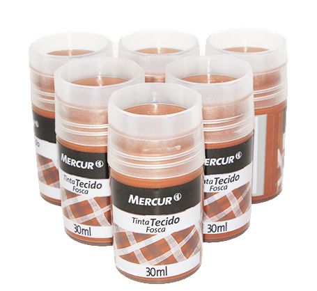 TINTA TECIDO 30ML MERCUR - MARROM AMBAR 047