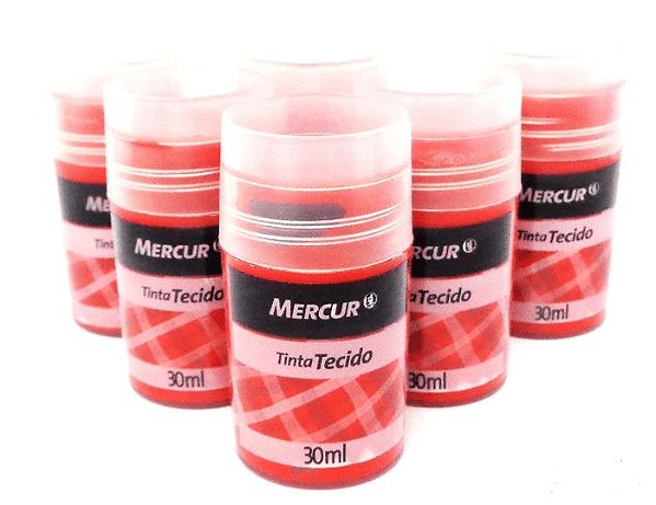 TINTA TECIDO 30ML MERCUR - VERMELHO PITANGA 014