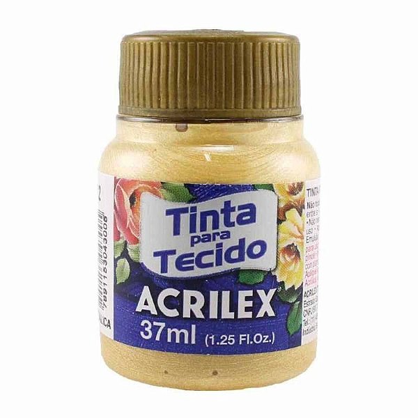 TINTA TECIDO METALICA ACRILEX 37ML - OURO 532