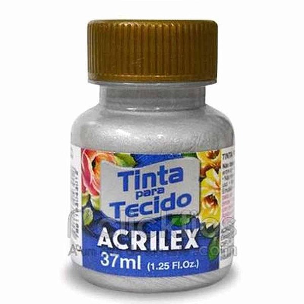 TINTA TECIDO METALICA ACRILEX 37ML - PRATA 533