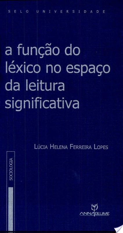 FUNCAO DO LEXICO NO ESPACO DA LEITURA SIGNIFICATIV