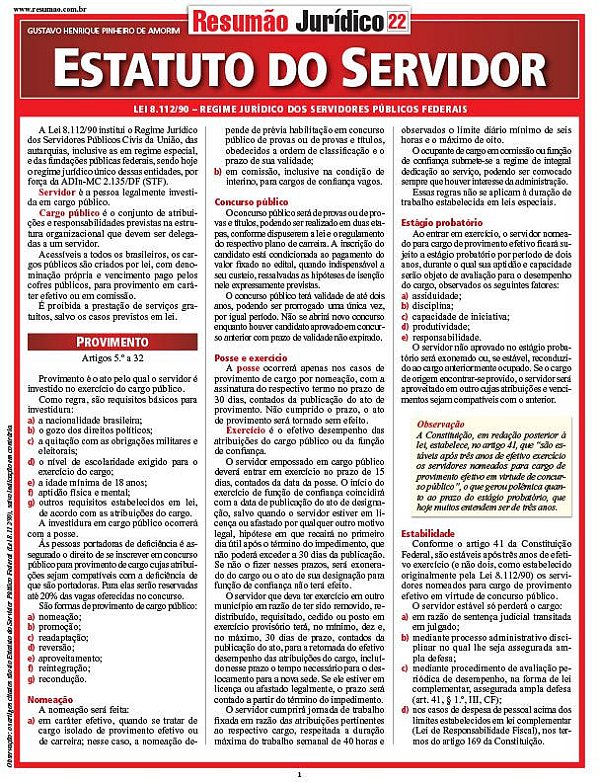 ESTATUTO DO SERVIDOR