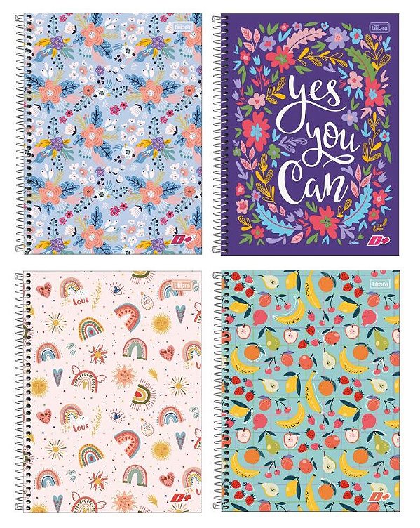 CADERNO TILIBRA A4 ESPIRAL 10M CD MAIS FEM 200FLS