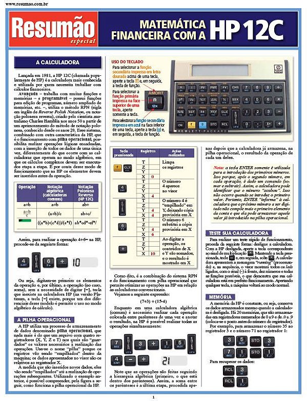 MATEMÁTICA FINANCEIRA COM A HP 12C