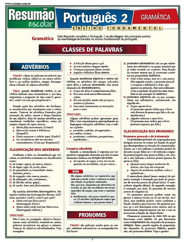 PORTUGUÊS 2 - GRAMÁTICA