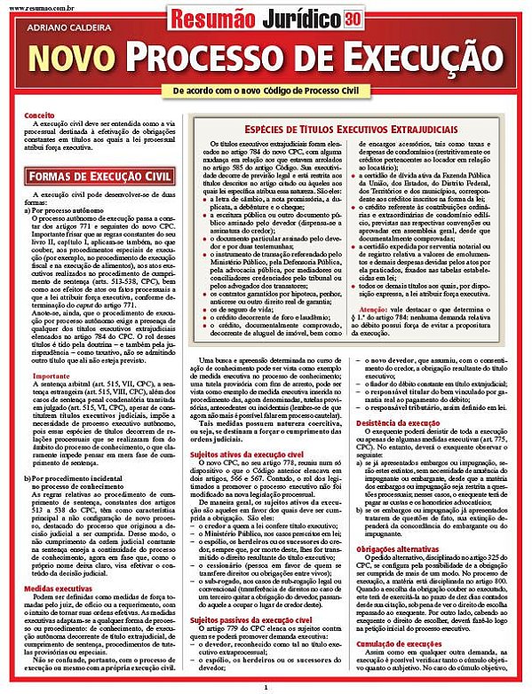 NOVO PROCESSO DE EXECUÇÃO