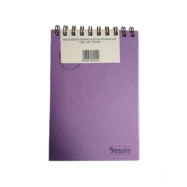 BLOCO SKETCHBOOK DESSIN ESPIRAL LILAS COM 40 FOLHAS SULFIT 150GR REF. SK3305