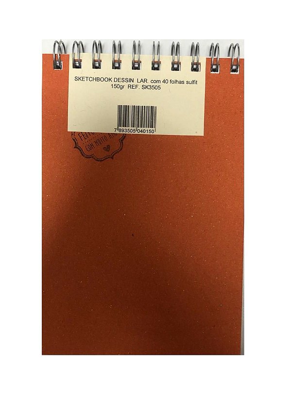 BLOCO SKETCHBOOK DESSIN ESPIRAL LAR. COM 40 FOLHAS SULFIT 150GR REF. SK3505