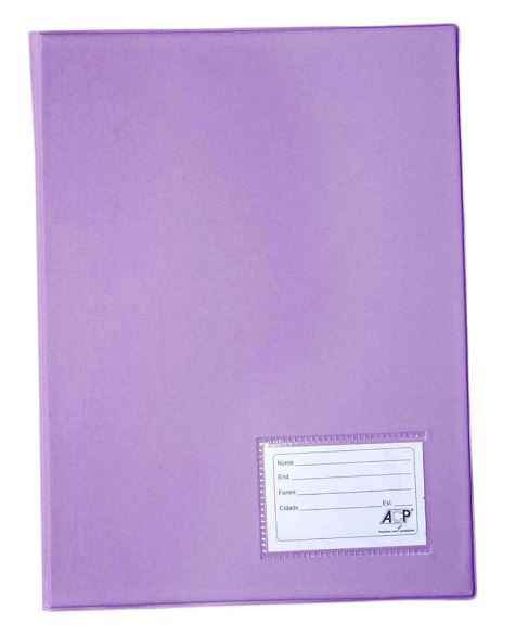 PASTA CATÁLOGO A4 C/ 20 ENVELOPES E VISOR - LILÁS PASTEL