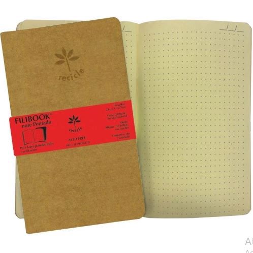 FILIBOOK PONTADO KRAFT/MARFIM 80G 21X12,5CM 30FLS - 2 UNIDADES