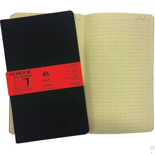 FILIBOOK PONTADO PRETO/MARFIM 80G 21X12,5CM 30FLS - 2 UNIDADES