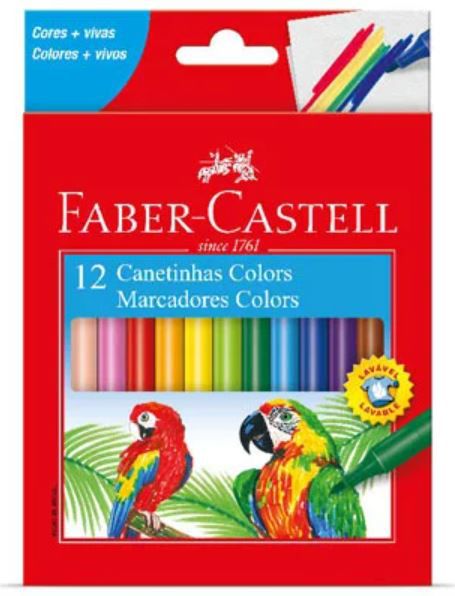 CANETA HIDROCOR FABER-CASTELL 12 CORES