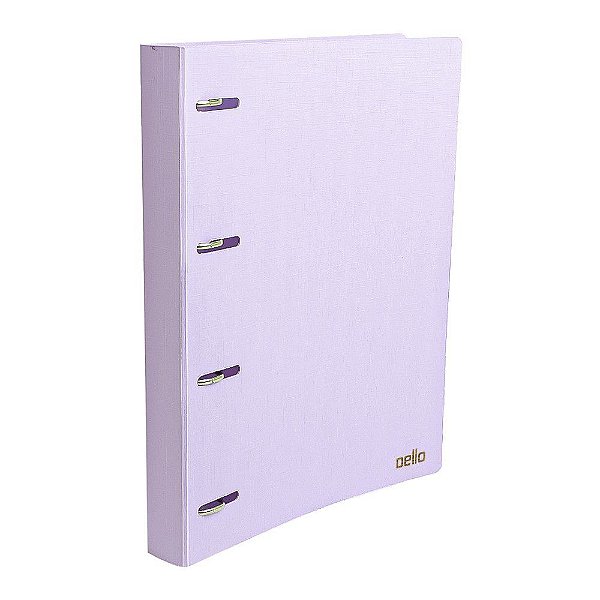 PASTA FICHARIO A4 COM 4 ARGOLAS DELLO LINHO SERENA - LILAS PATEL