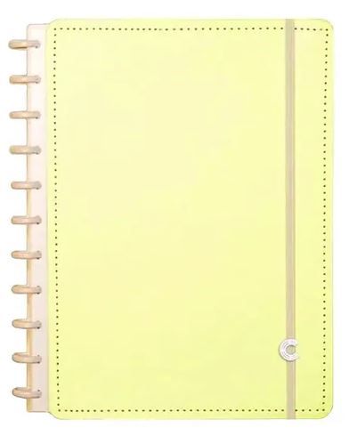 CADERNO INTELIGENTE GRANDE AMARELO PASTEL - REF: CIGD4077