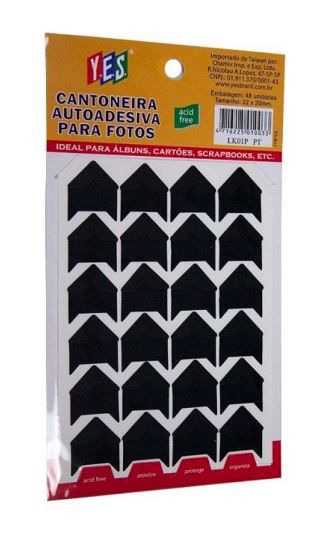 CANTONEIRAS AUTODESIVAS PARA FOTOS YES - PRETAS