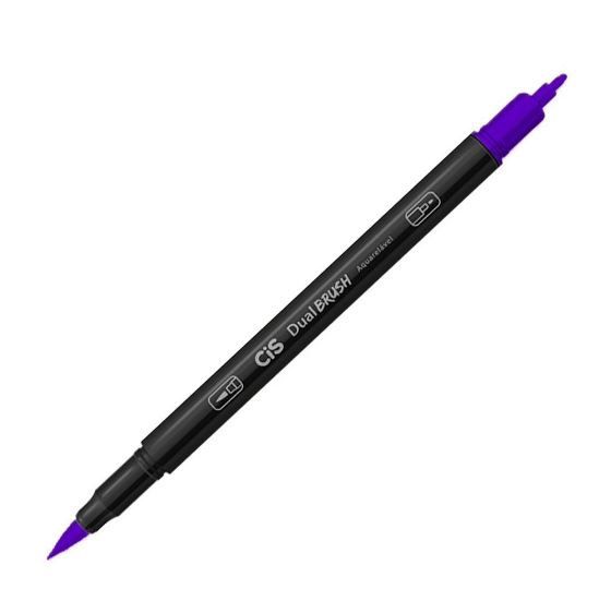 CANETA CIS DUAL BRUSH AQUARELAVEL - 36 VIOLETA