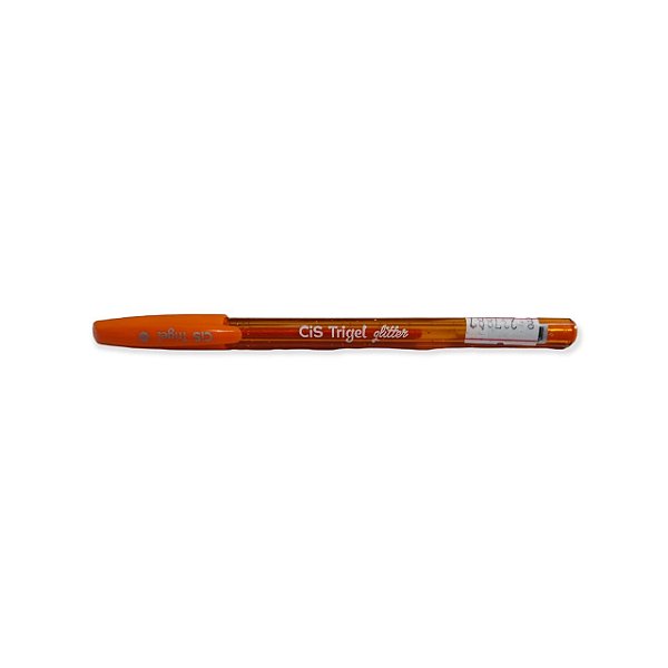 CANETA TRIGEL GLITTER 1.0 - LARANJA - CIS