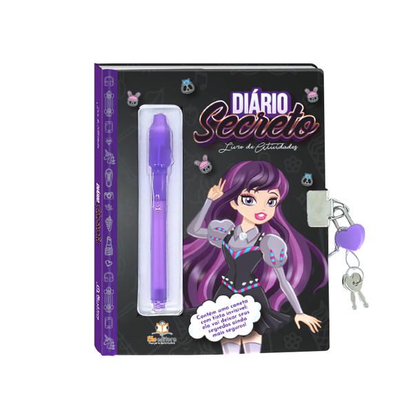 DIÁRIO SECRETO COM CANETA MÁGICA (CAPA PRETA)
