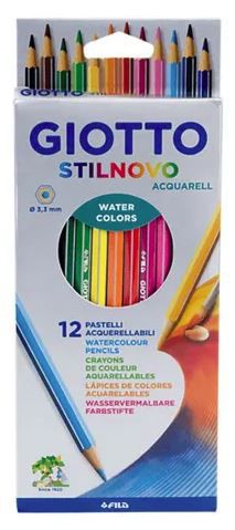 LAPIS DE COR AQUARELAVEL GIOTTO STILNOVO 12 CORES