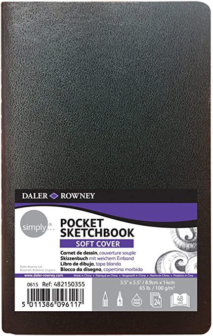 SKETCHBOOK SIMPLY POCKET CAPA FLEX 24FLS DE 100G (89MMX140MM)