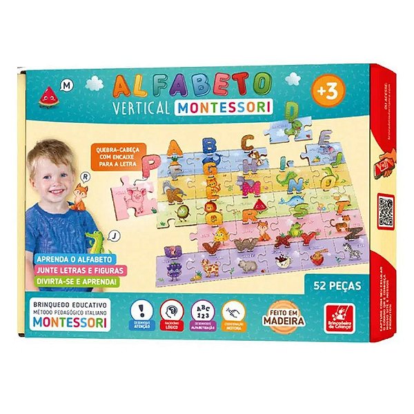 ALFABETO VERTICAL MONTESSORI: QUEBRA-CABEÇA EDUCATIVO