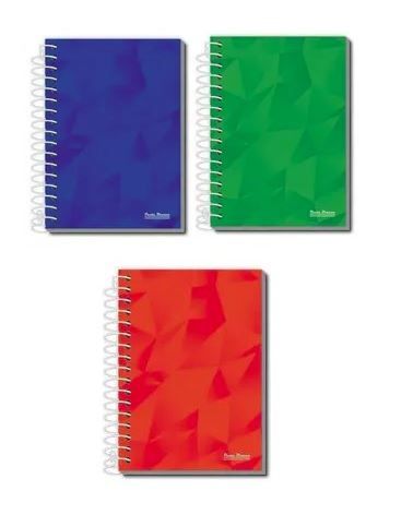 CADERNETA PAUTA BRANCA ESPIRAL 1/8 PAUTADO 48 FOLHAS CAPA FLEXÍVEL